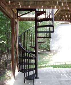 Black Outdoor Through-Deck Gated Spiral Stairs - Great Lakes #177 - The ...